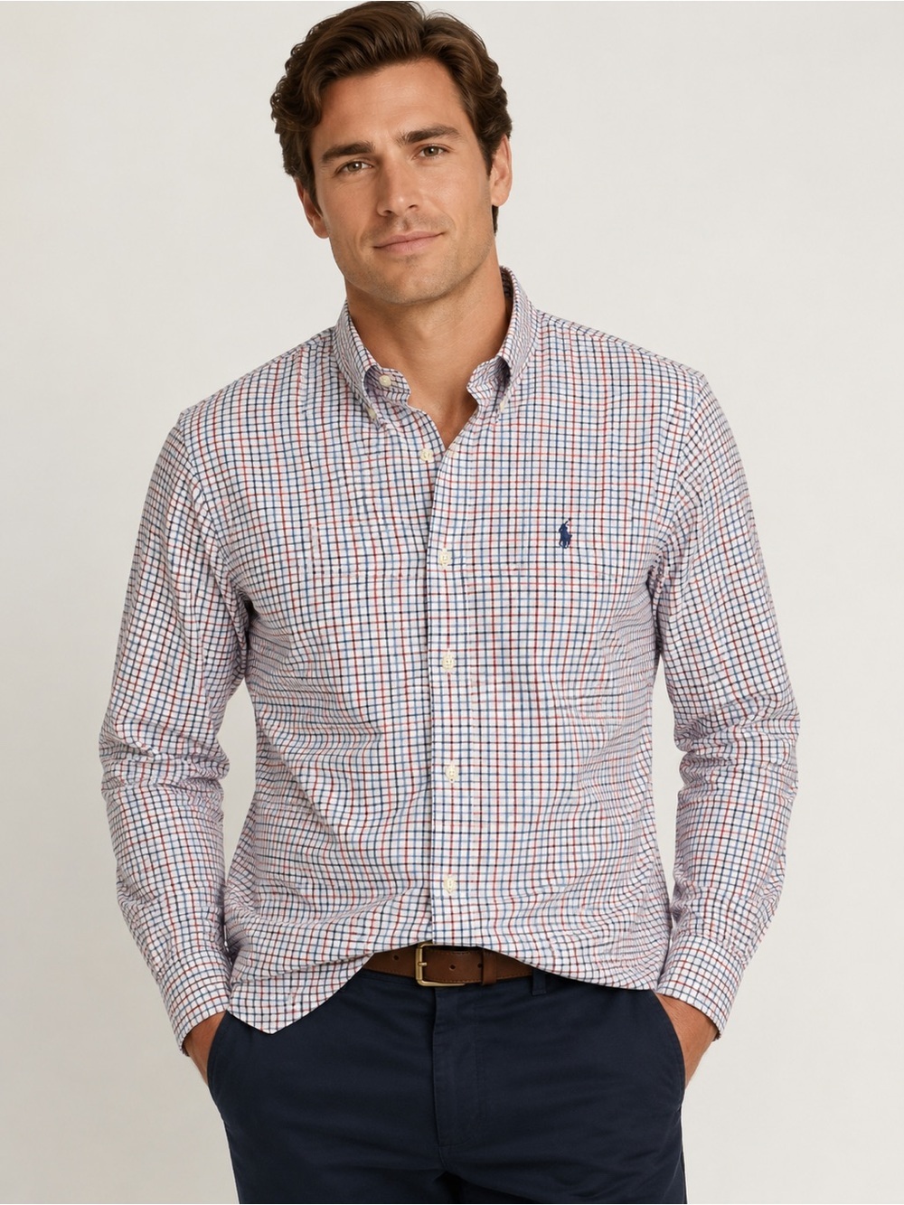 Polo Ralph Lauren Custom Fit Button Down Shirt | Blue Red Check Plaid | Men's
